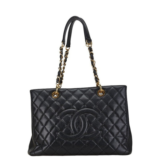 Chanel Black Caviar Leather Shoulder Bag Tote Bag ()