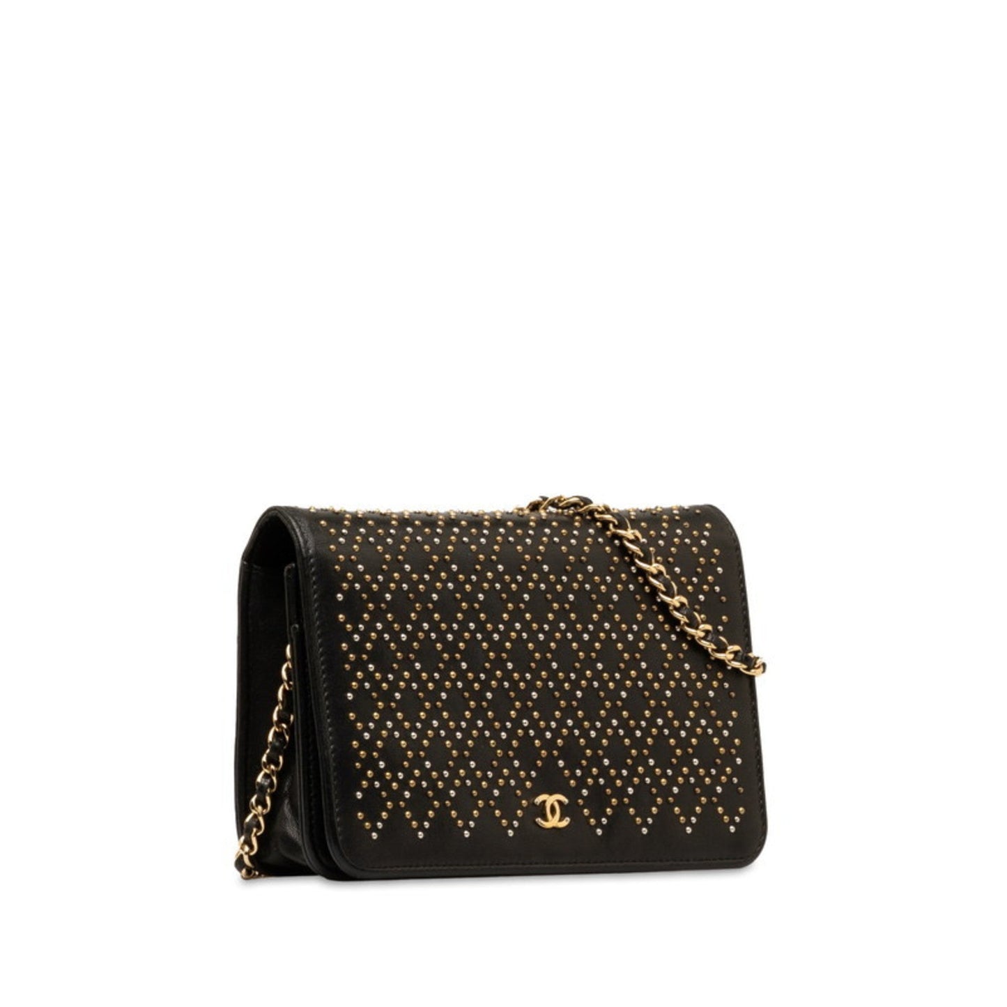 Chanel Black Suede Chain/Shoulder Wallet ()
