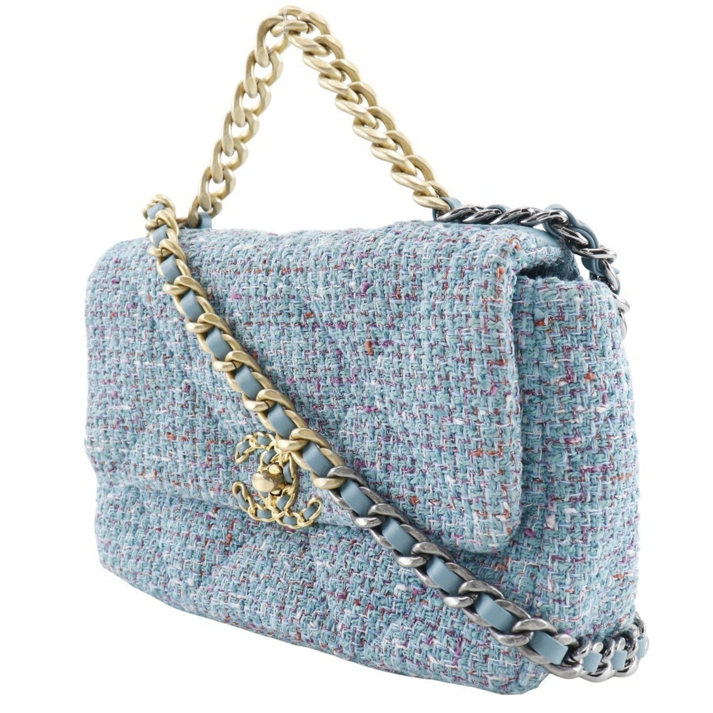 Chanel Blue Tweed Shoulder Bag ()