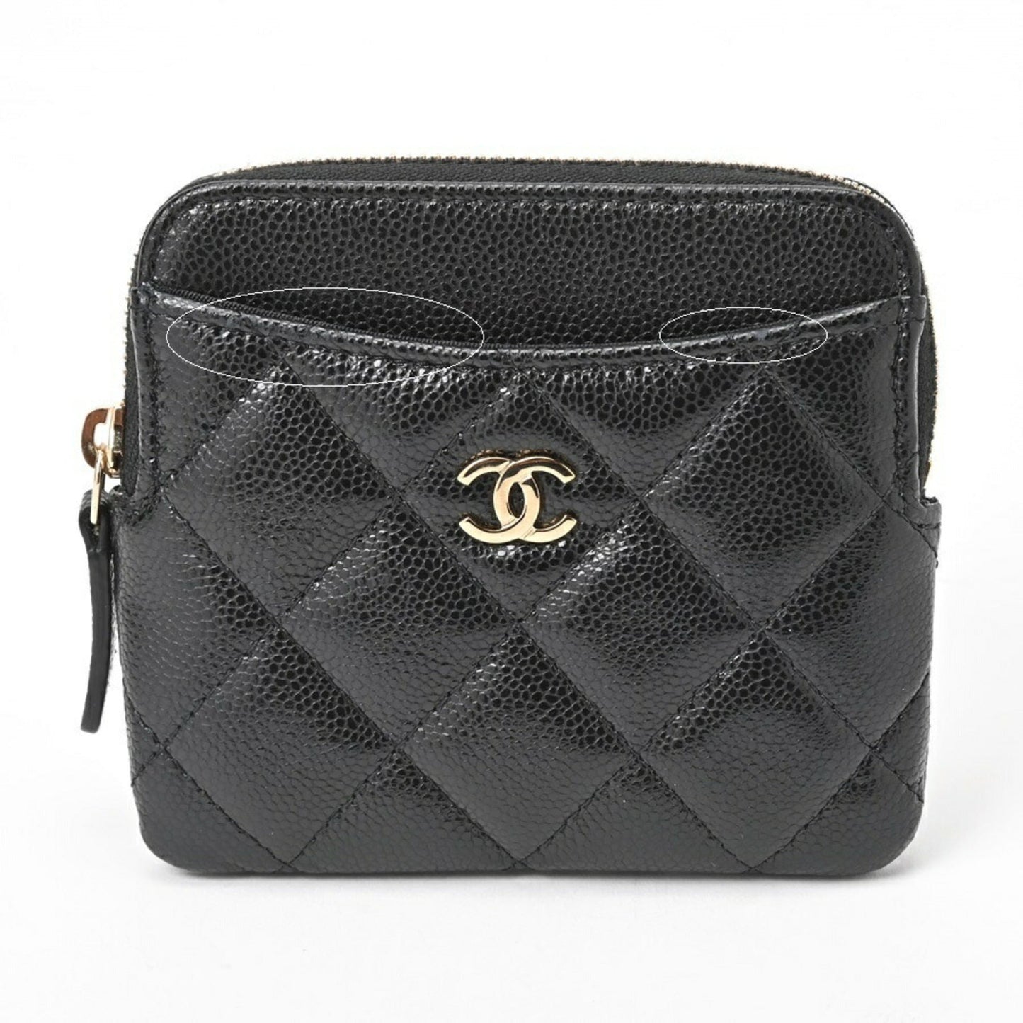 Chanel Black Grained Calfskin Coin Purse/Coin Case ()