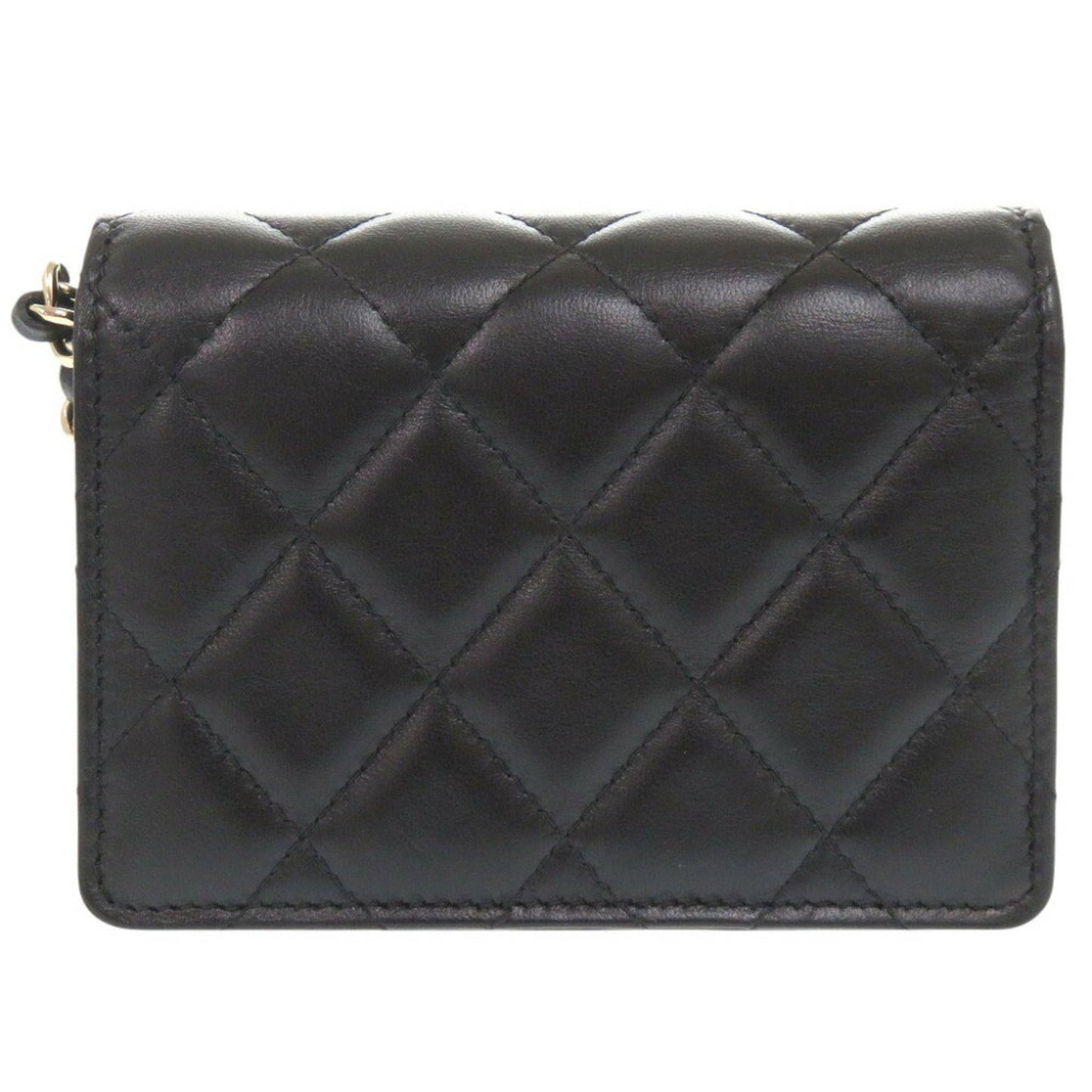 Chanel Black Leather Chain/Shoulder Wallet ()