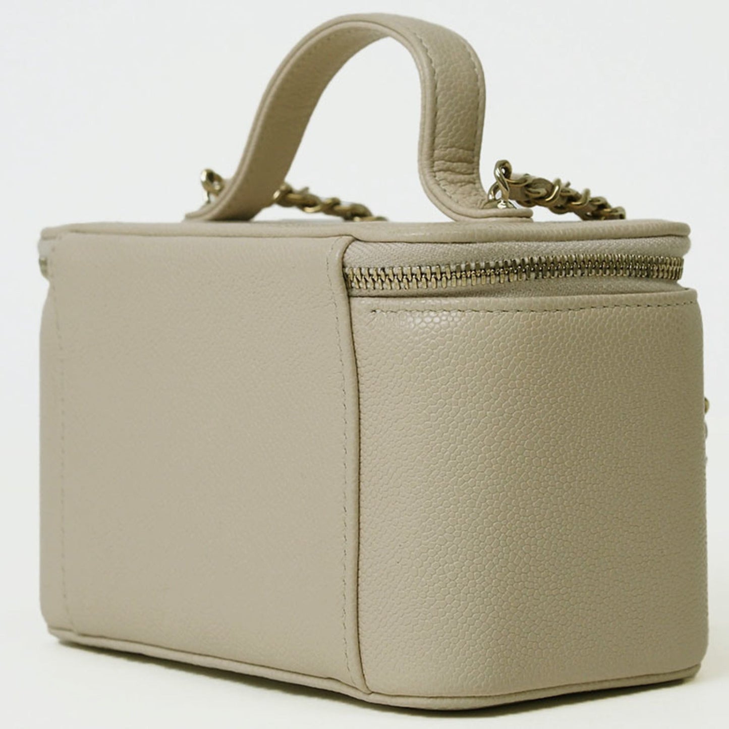 Chanel Beige Caviar Leather Shoulder Bag Vanity Bag ()