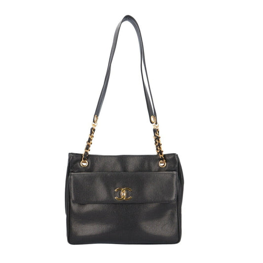 Chanel Black Grained Calfskin Tote Bag ()