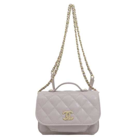 Chanel Gray Grained Calfskin Chain/Shoulder Wallet ()
