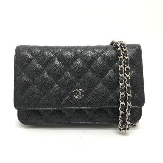 Chanel Black Caviar Leather Shoulder Bag ()