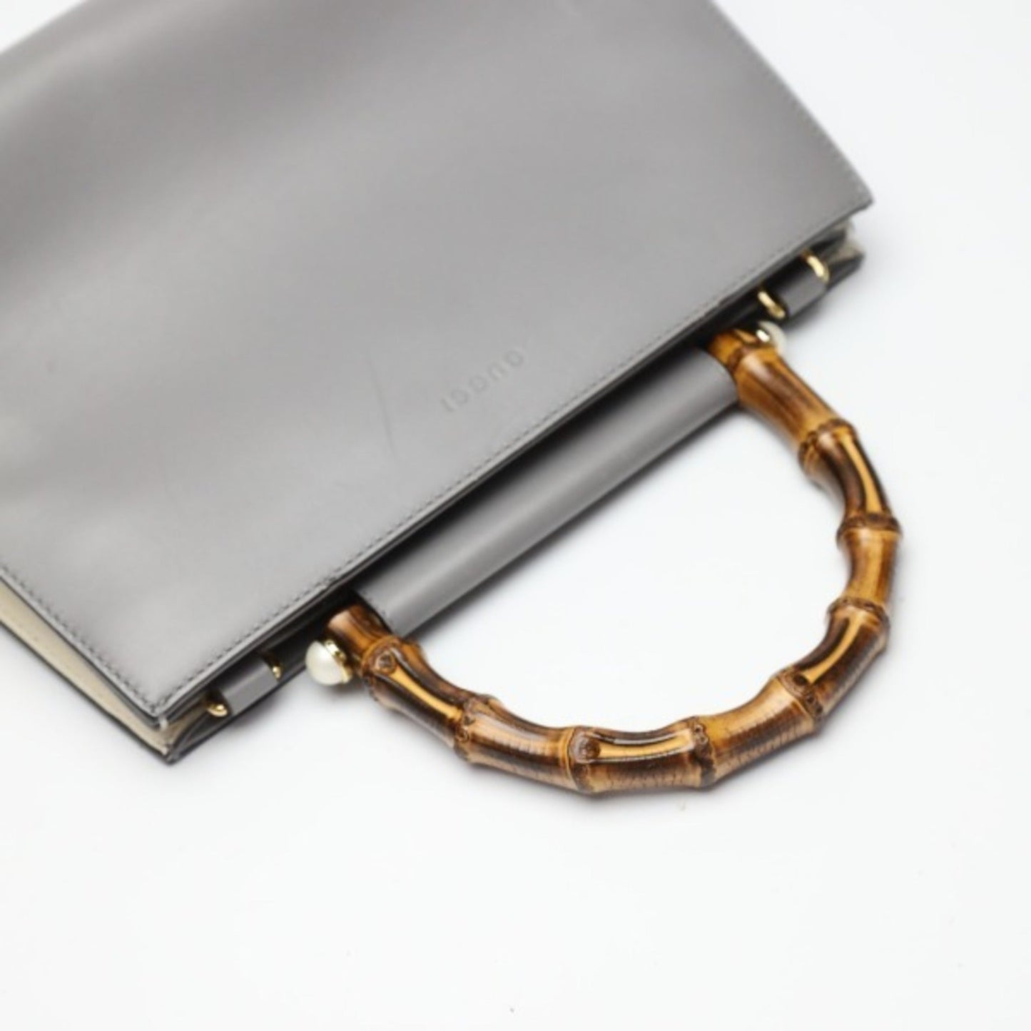 Gucci Gray Bamboo Handbag ()