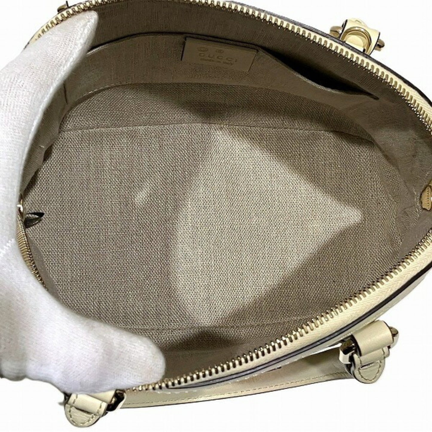 Gucci Ivory Leather Handbag Shoulder Bag ()