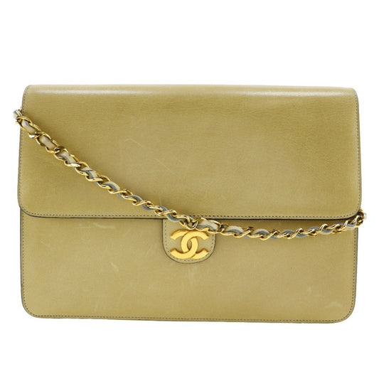 Chanel Beige Leather Shoulder Bag ()