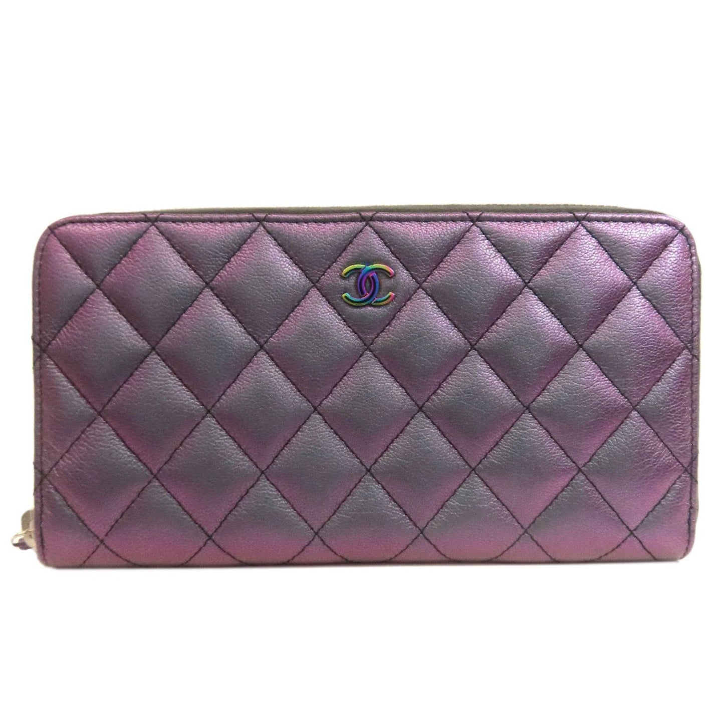 Chanel Metallic Leather Long Wallet (Bi-Fold) ()