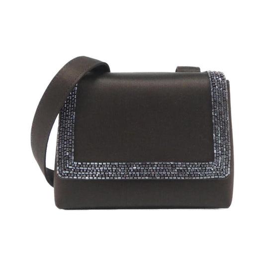 Chanel Brown Satin Beads Shoulder Bag ()