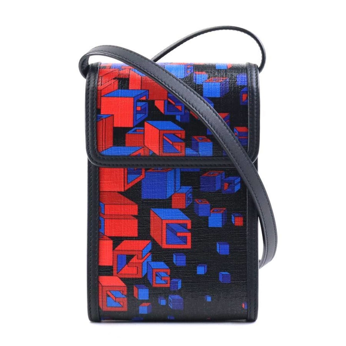 Gucci Black Blue Red Color Pvc Leather Pochette Shoulder Bag ()