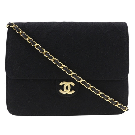 Chanel Black Cotton Shoulder Bag ()