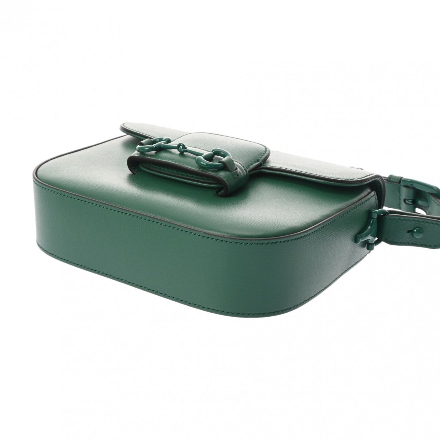 Gucci Horsebit Green Leather Shoulder Bag ()