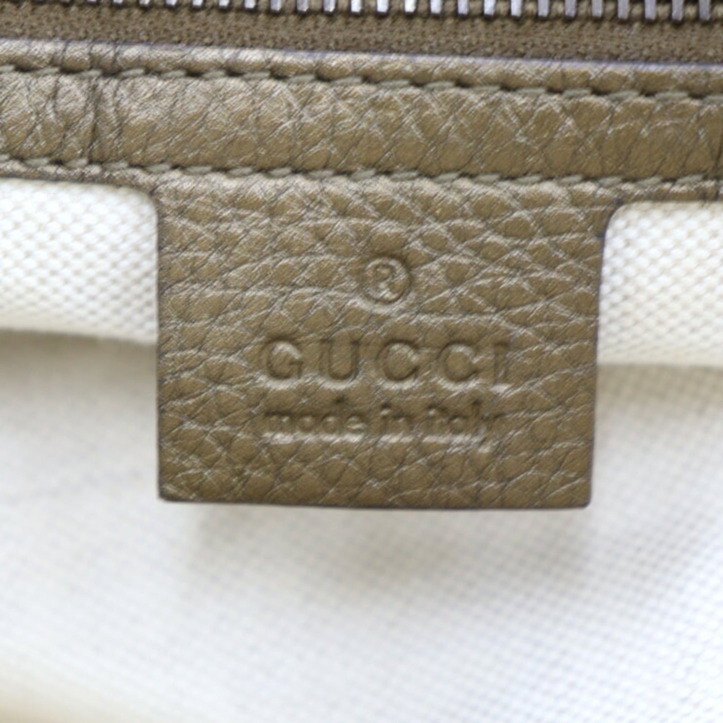 Gucci Bronze Leather Handbag Shoulder Bag Tote Bag ()
