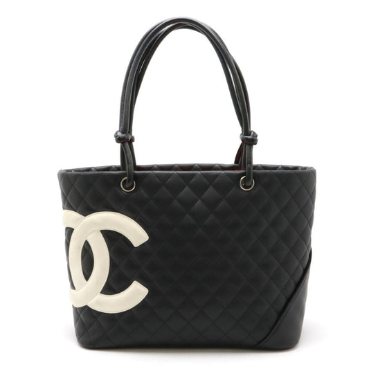 Chanel Black White Cambon Ligne Shoulder Bag Tote Bag ()