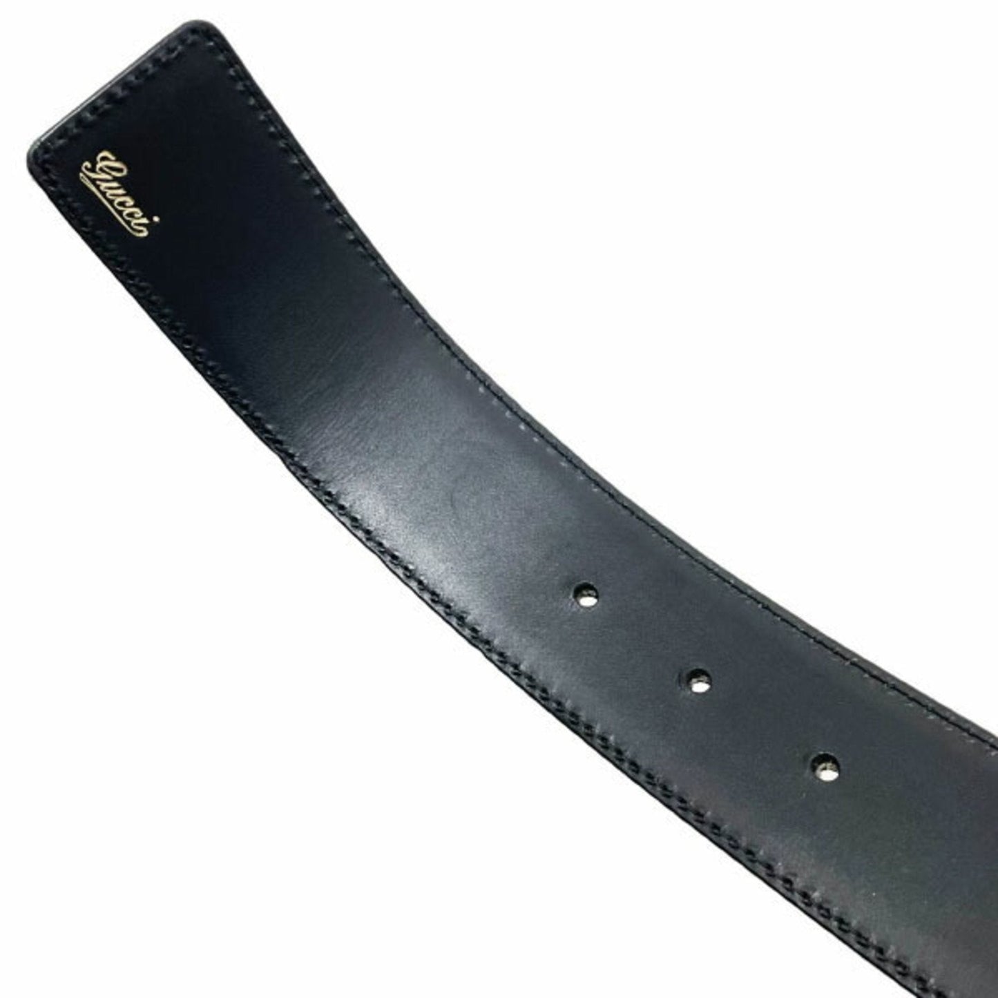 Gucci Black Gold Silver Standard Belt ()
