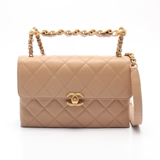 Chanel Beige Leather Shoulder Bag ()