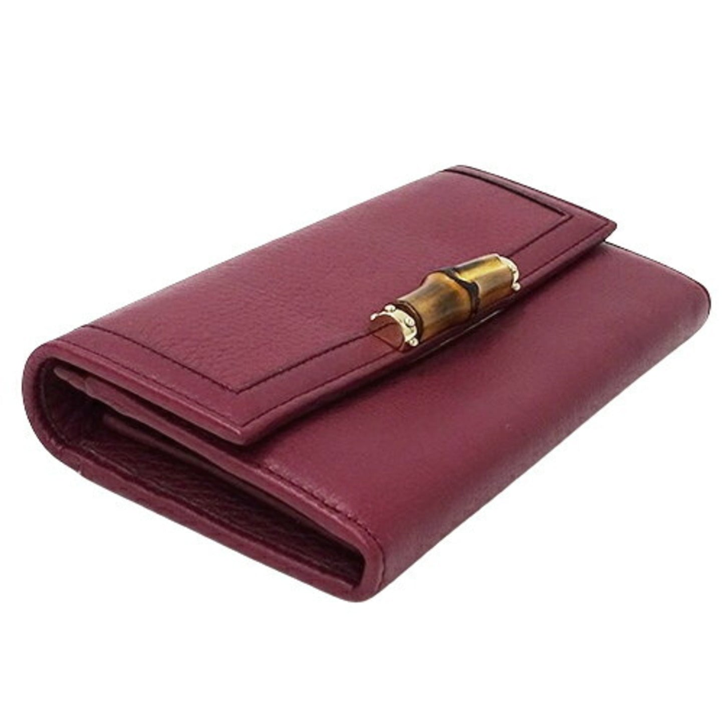 Gucci Wine Leather Long Wallet (Bi-Fold) ()