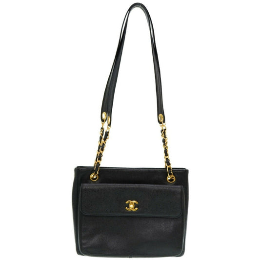 Chanel Caviar Skin Black Caviar Leather Shoulder Bag ()