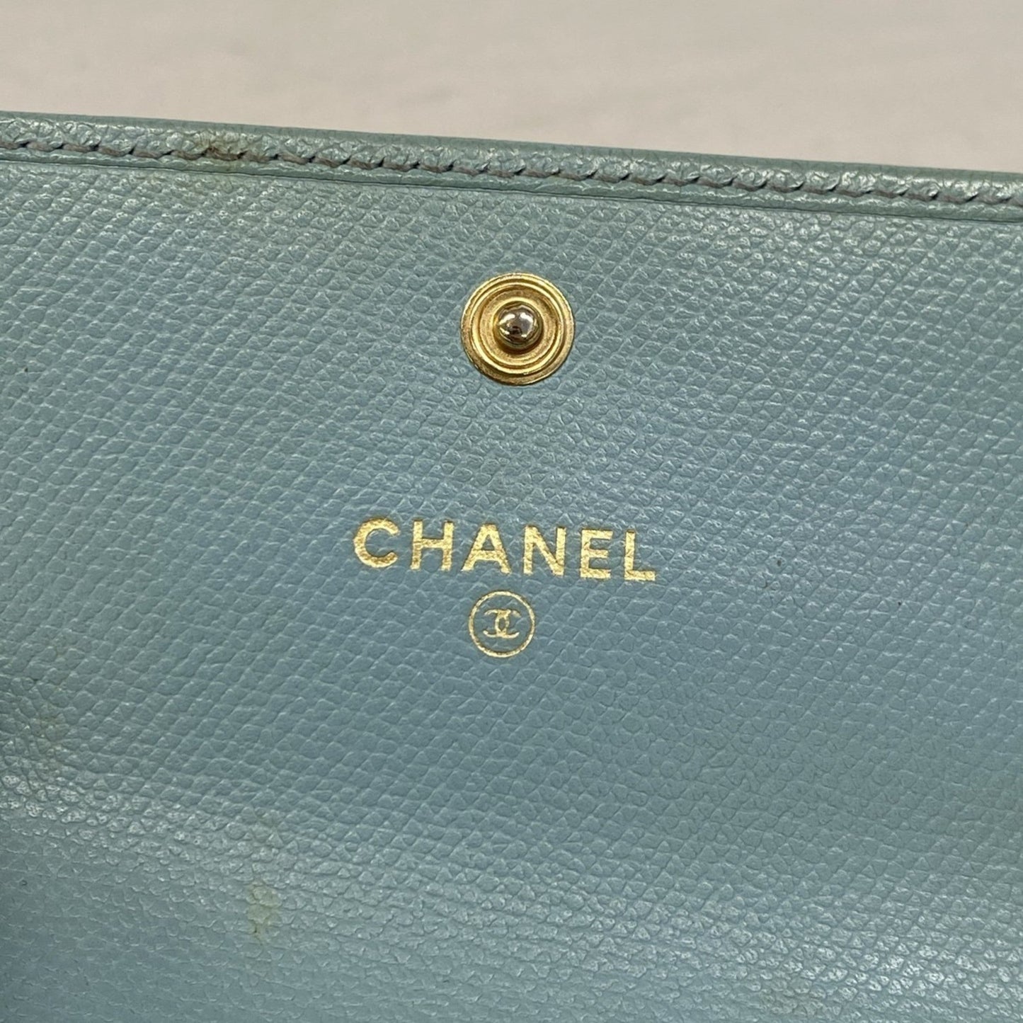Chanel Blue Leather Wallet (Tri-Fold) ()