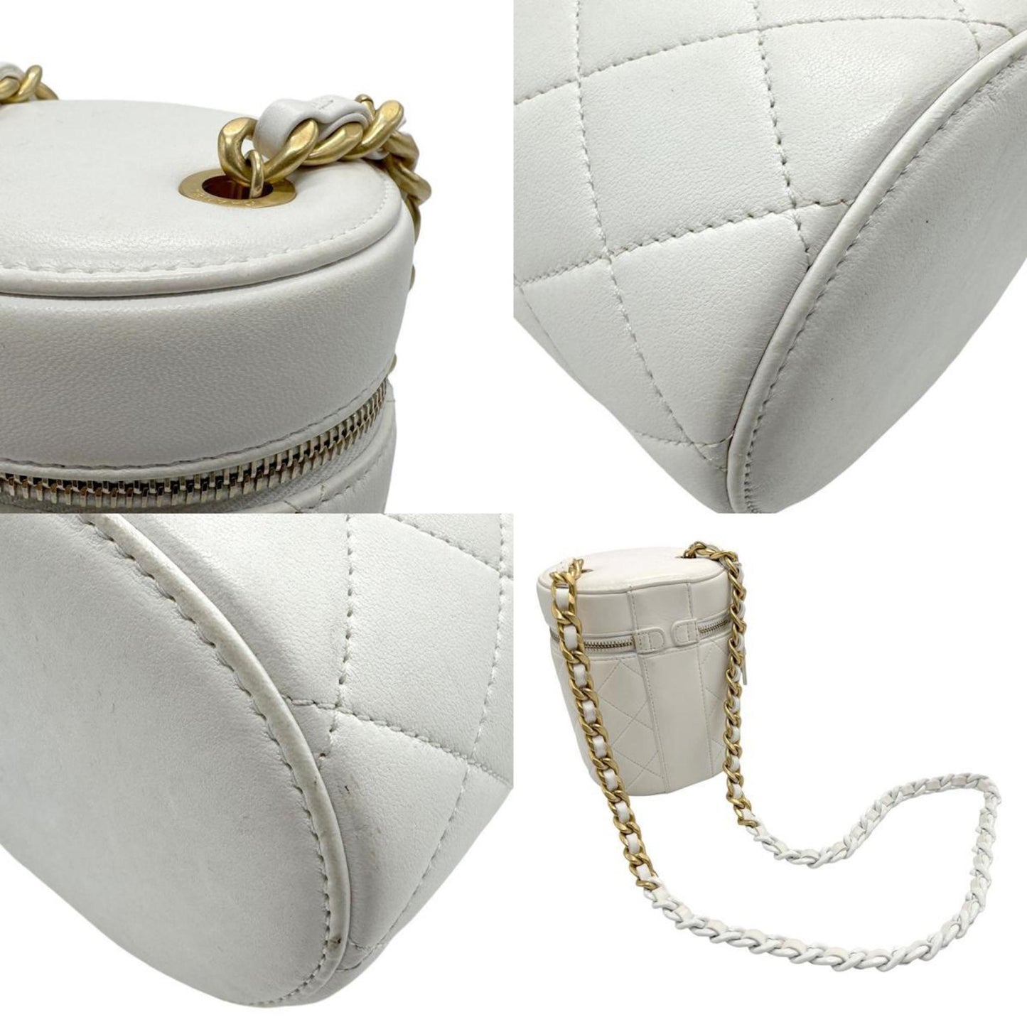 Chanel White Leather Shoulder Bag ()