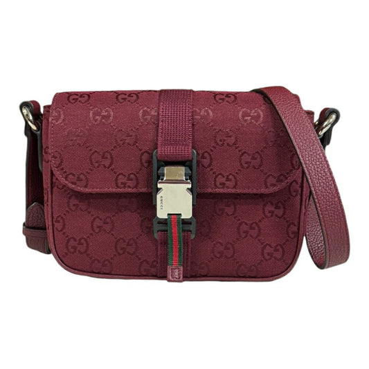 Gucci Gg Canvas Red Color Gg Canvas Shoulder Bag ()