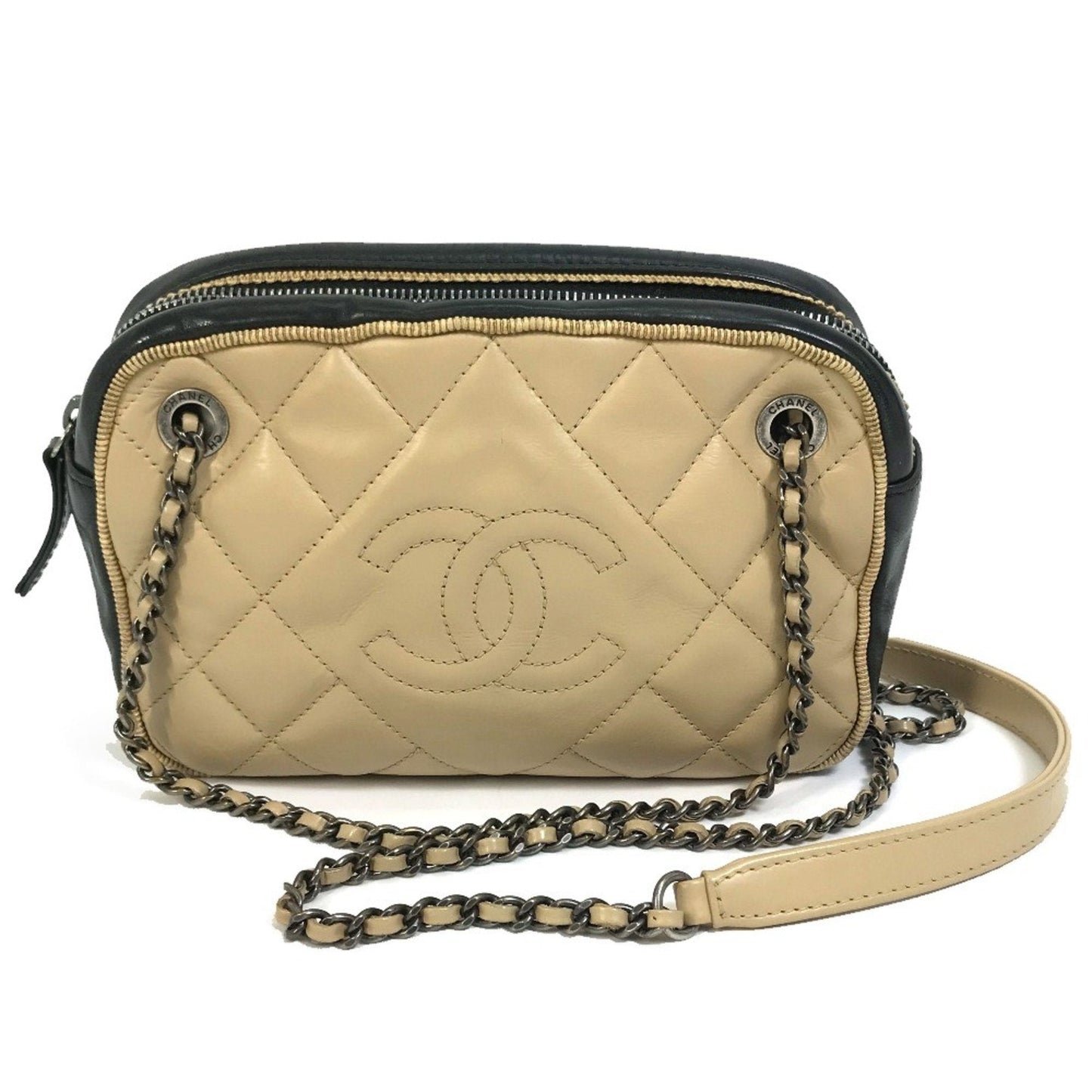 Chanel Beige Leather Shoulder Bag ()