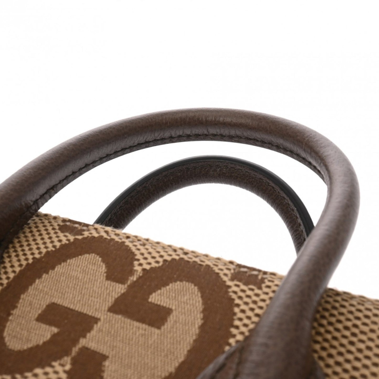 Gucci Gg Canvas Beige Brown Gg Canvas Leather Handbag Tote Bag ()