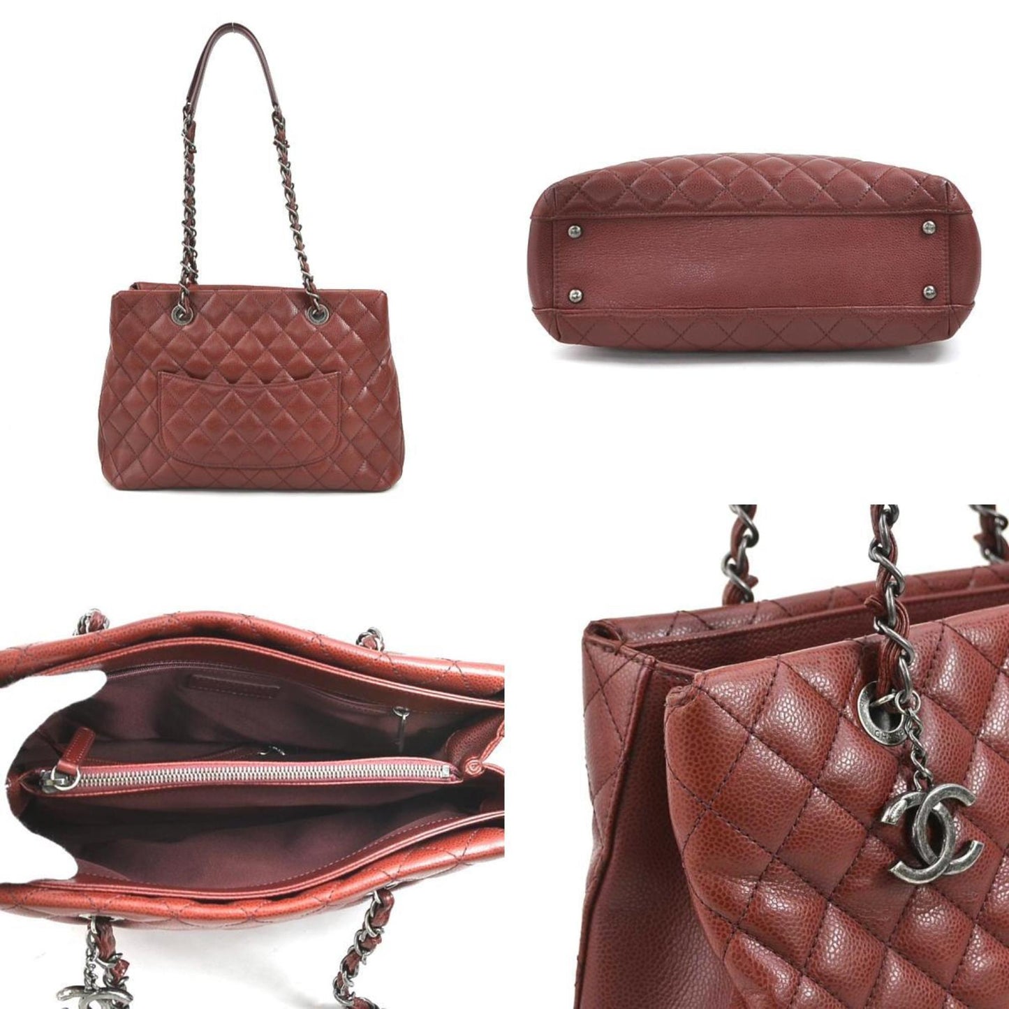 Chanel Bordeaux Leather Shoulder Bag ()