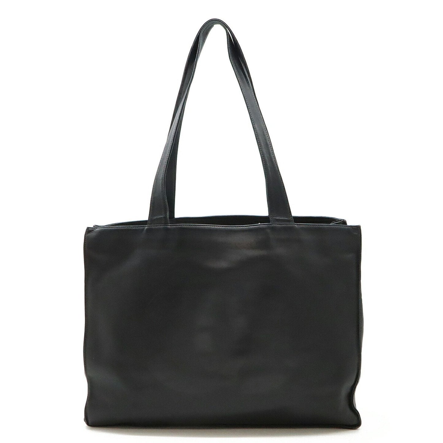 Chanel Black Leather Shoulder Bag Tote Bag ()
