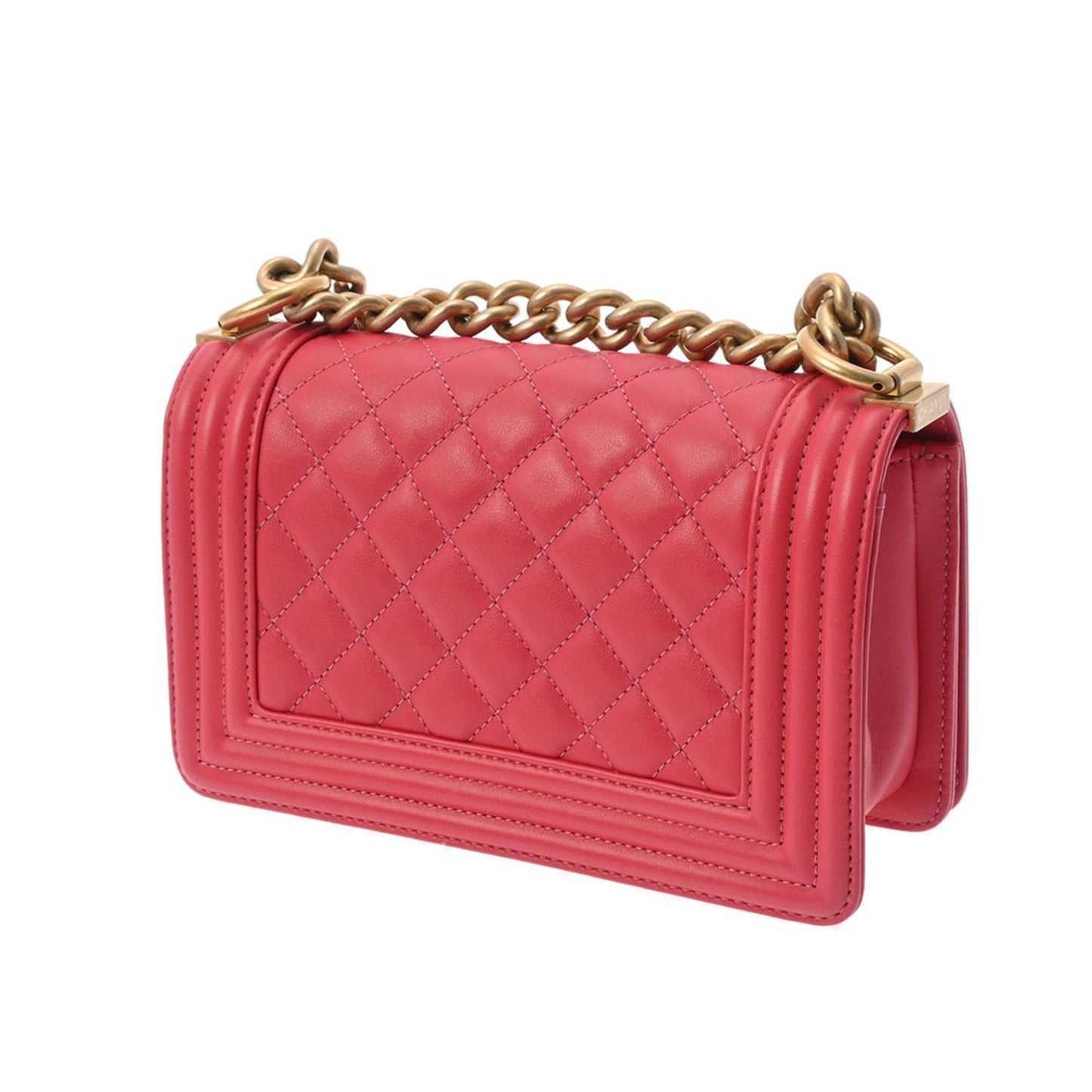 Chanel Boy Chanel Pink Grained Calfskin Shoulder Bag ()