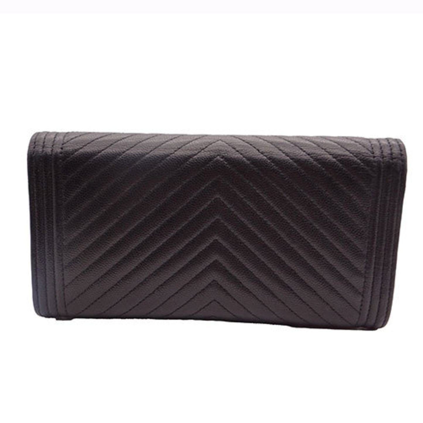 Chanel Black Leather Long Wallet (Bi-Fold) ()