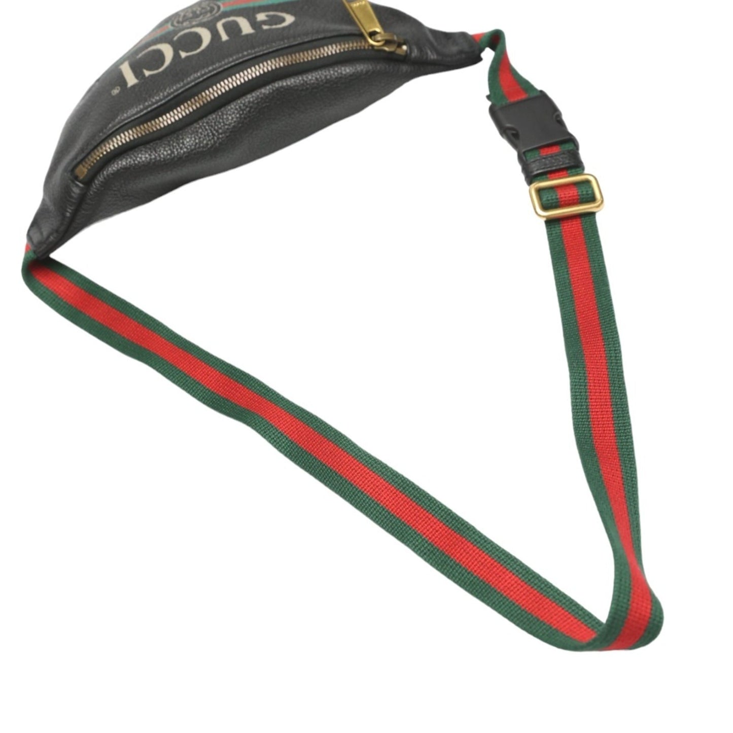 Gucci Black Leather Fanny Pack Pouch ()