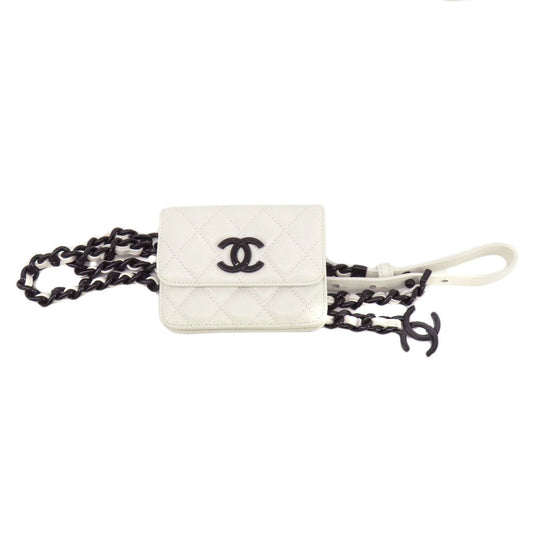 Chanel Black White Caviar Leather Fanny Pack ()