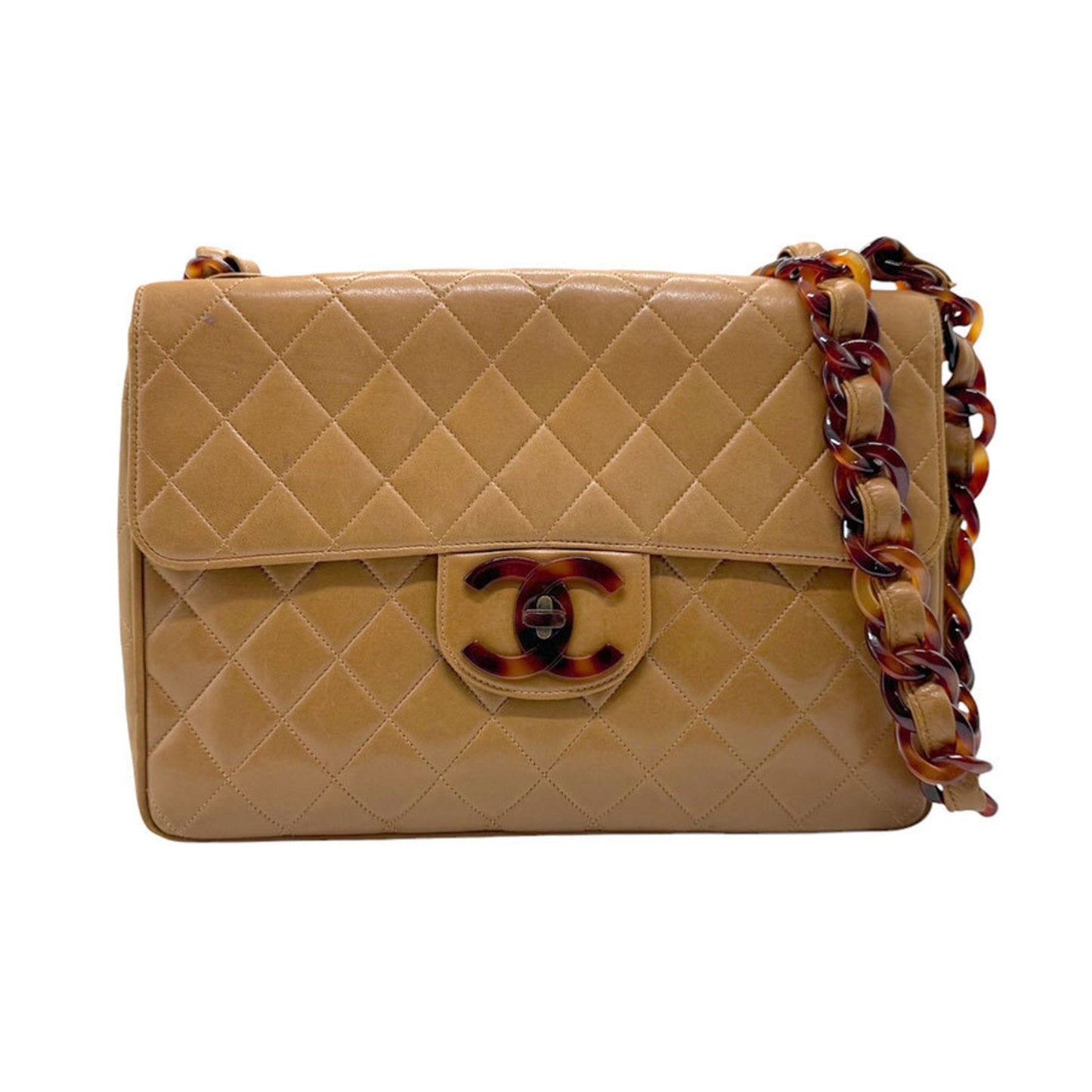 Chanel Brown Leather Plastic Shoulder Bag ()