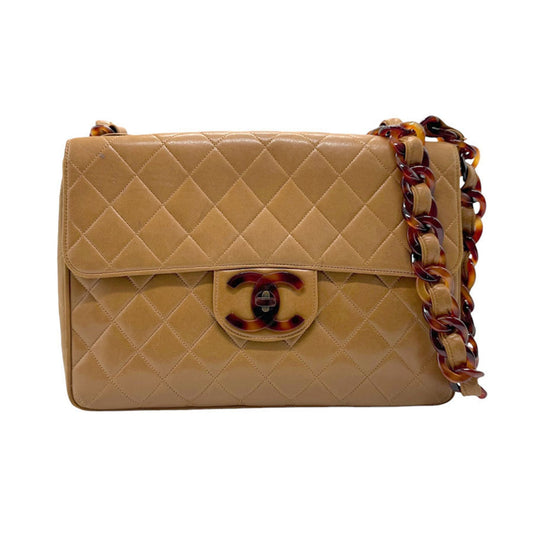 Chanel Brown Leather Plastic Shoulder Bag ()