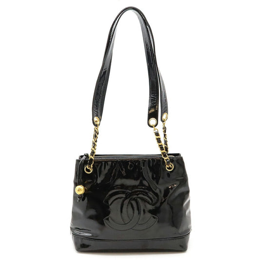Chanel Black Patent Leather Shoulder Bag Tote Bag ()