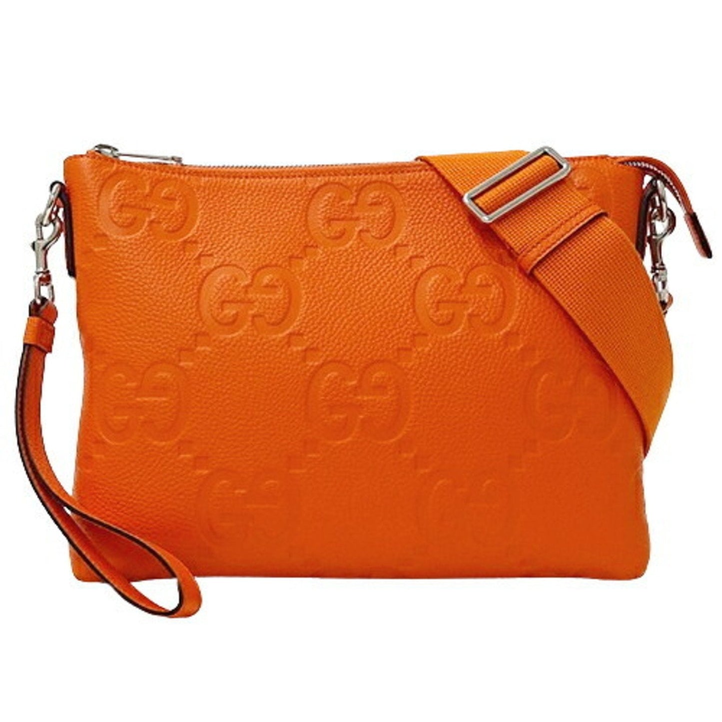 Gucci Orange Leather Clutch Bag Messenger Bag Shoulder Bag ()