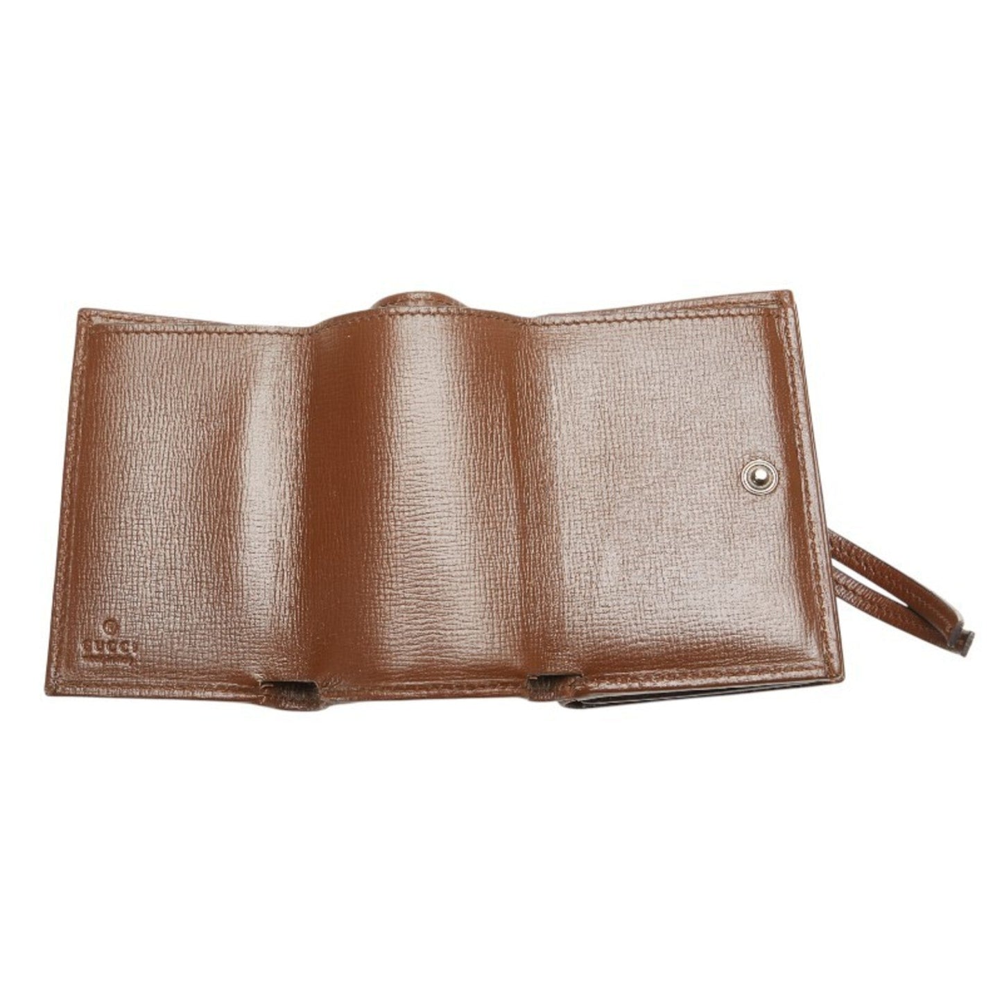 Gucci Beige Brown Gg Canvas Leather Wallet (Tri-Fold) ()