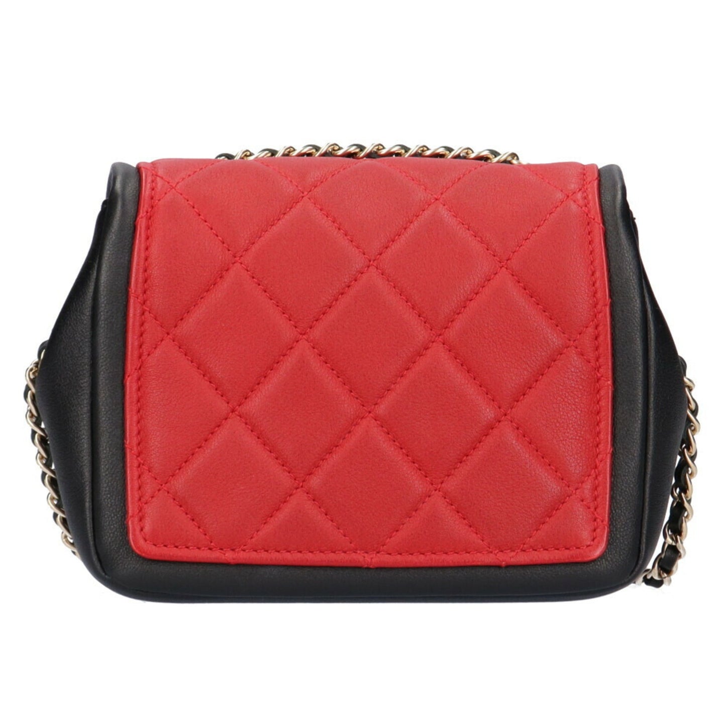 Chanel Black Red Color Leather Shoulder Bag ()