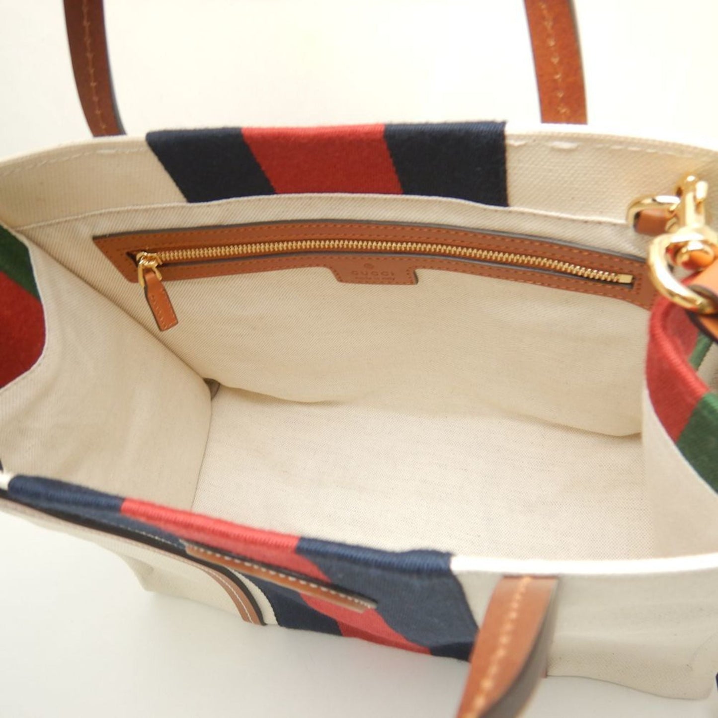 Gucci Brown Ivory Canvas Tote Bag ()