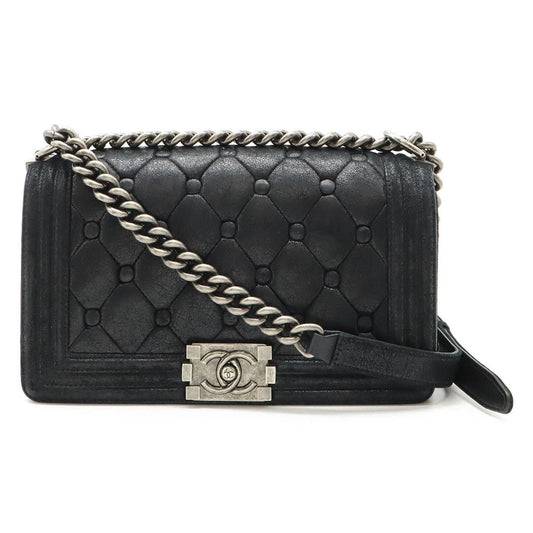 Chanel Black Suede Leather Shoulder Bag ()