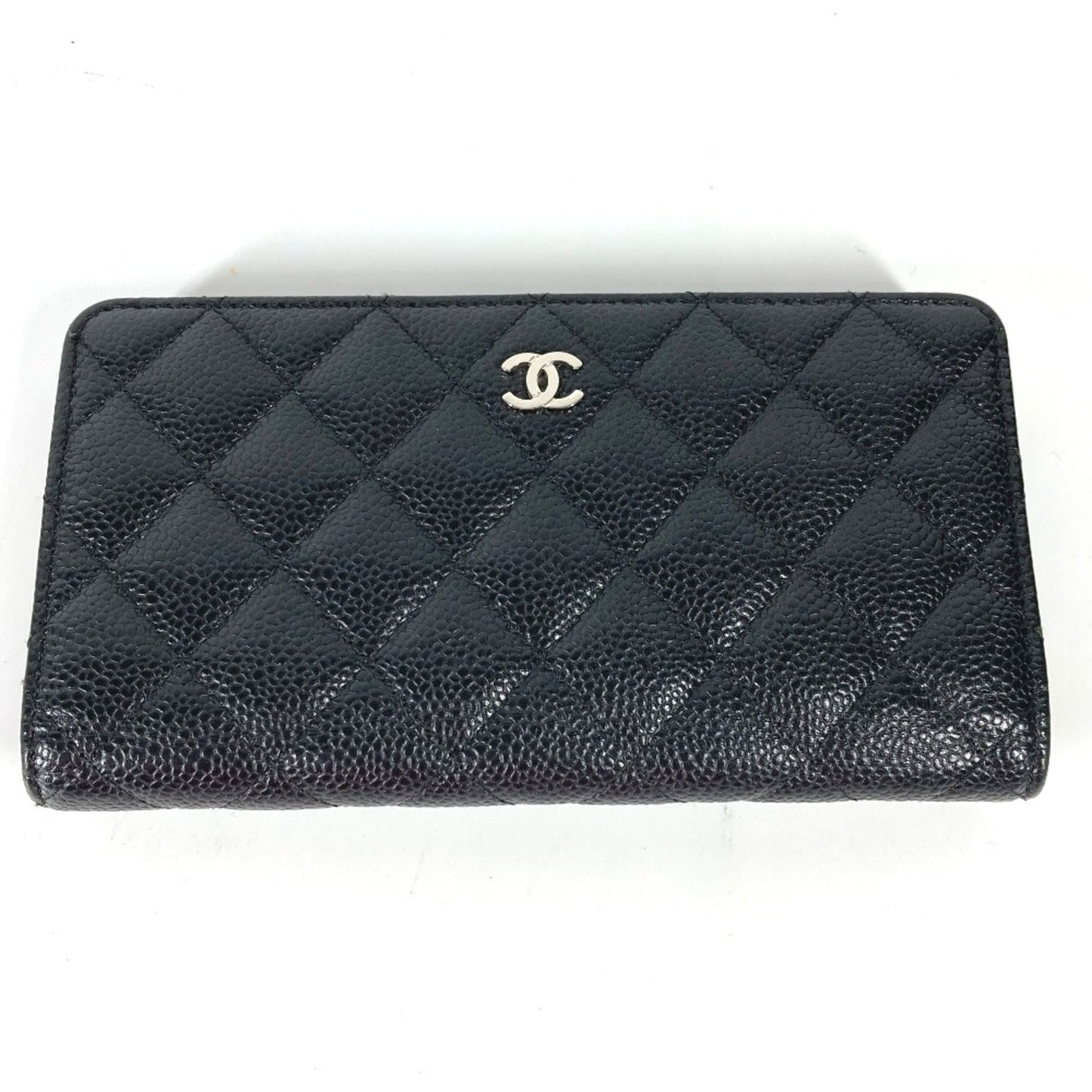Chanel Black Leather Long Wallet (Bi-Fold) ()