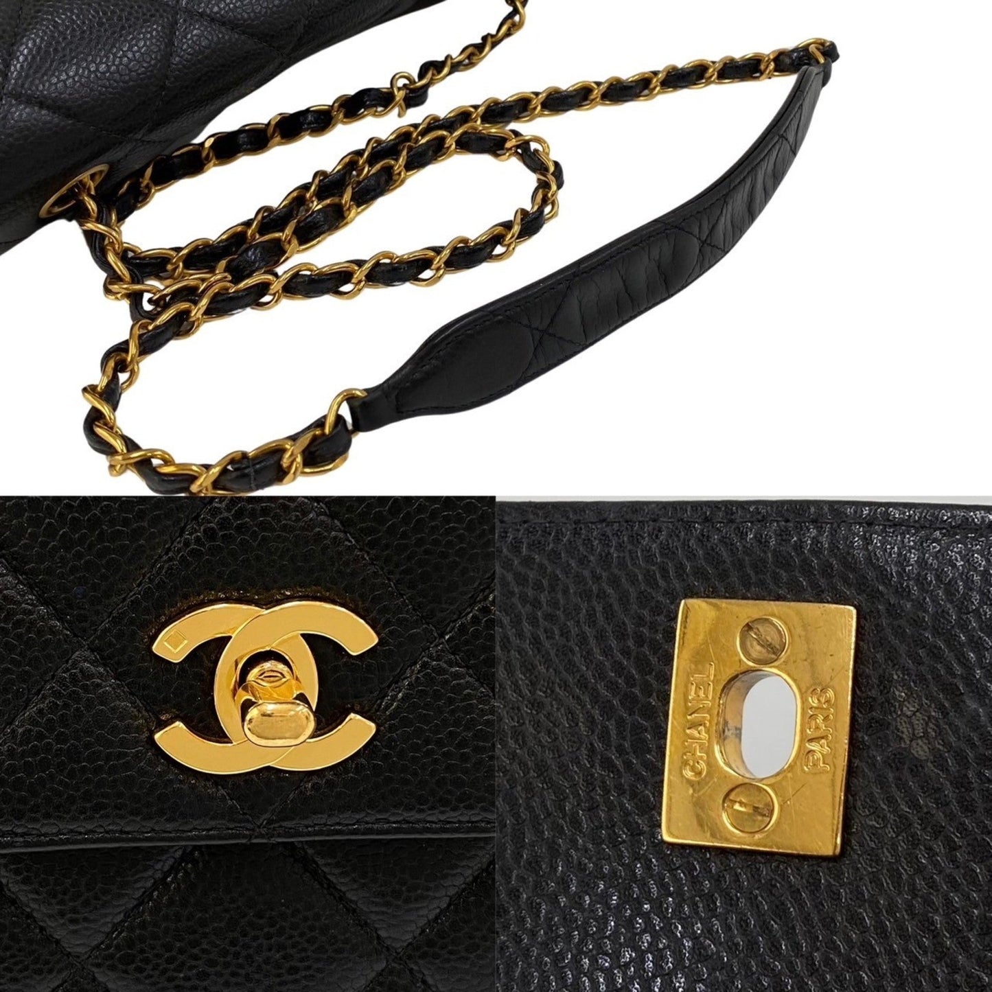 Chanel Black Leather Shoulder Bag ()