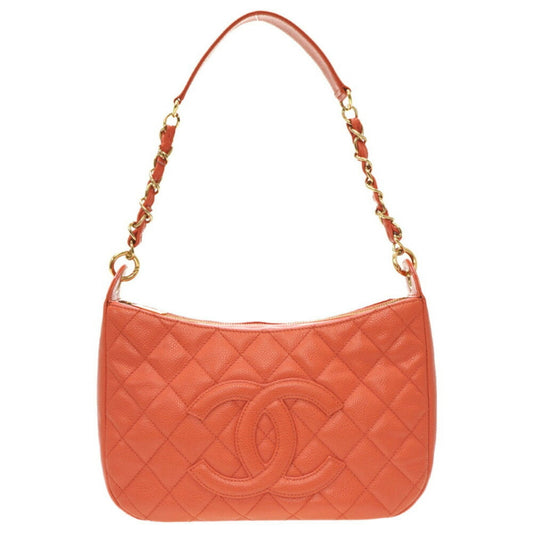 Chanel Caviar Skin Salmon Pink Caviar Leather Shoulder Bag ()