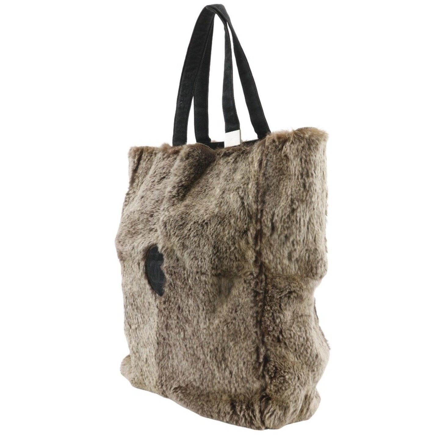 Chanel Brown Fur Handbag Tote Bag ()
