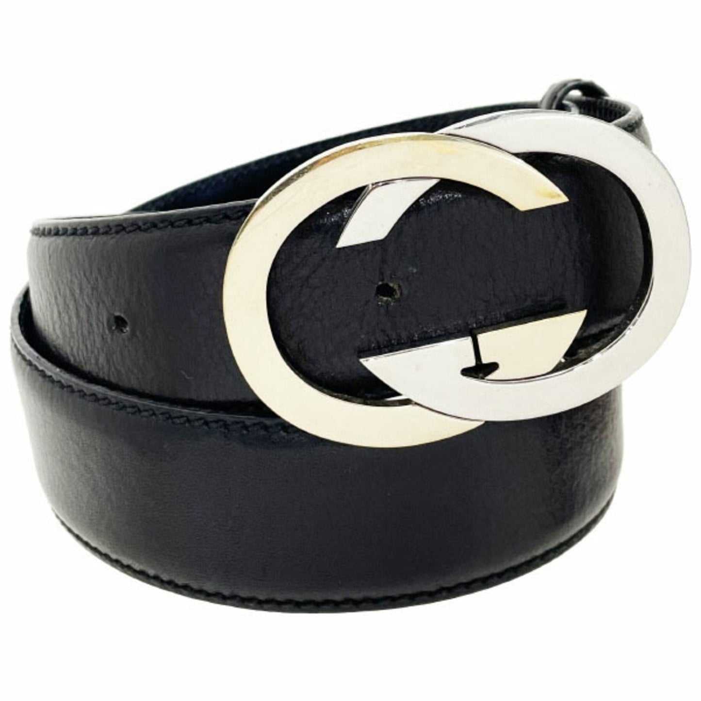 Gucci Black Gold Silver Standard Belt ()
