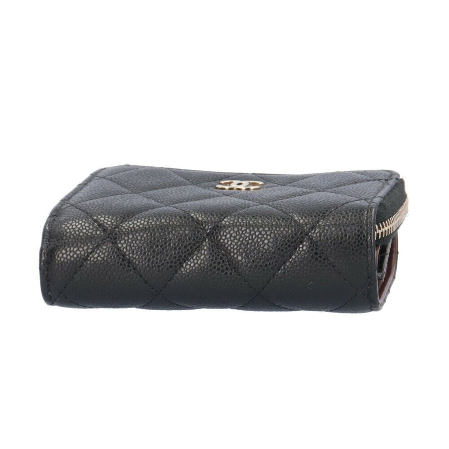 Chanel Black Grained Calfskin Wallet (Tri-Fold) ()