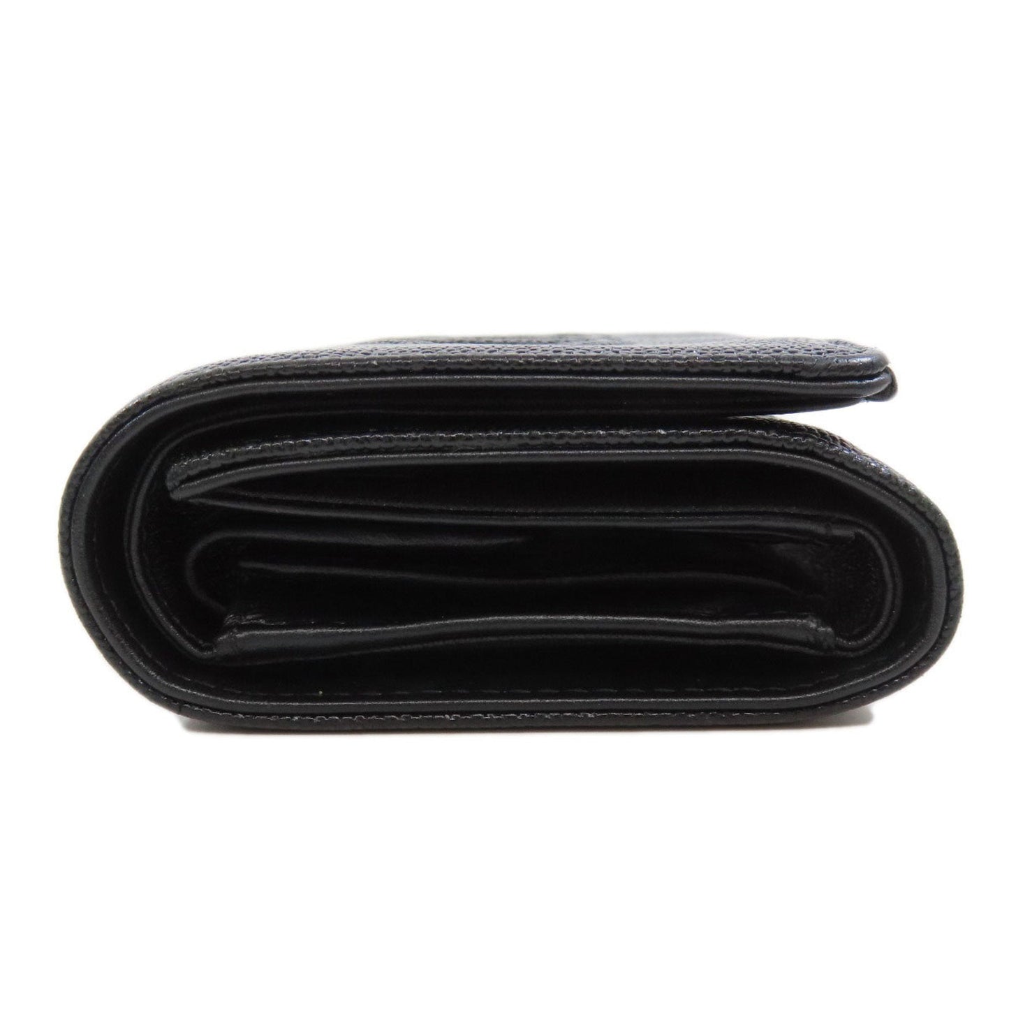 Chanel Black Grained Calfskin Wallet (Tri-Fold) ()