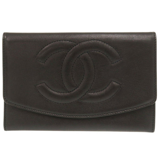 Chanel Black Leather Wallet (Bi-Fold) ()